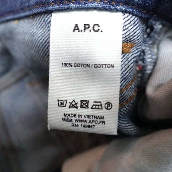 APC Jeans 30 Blue Straight Button Fly Petit New Standard Selvedge - Picture 11 of 15